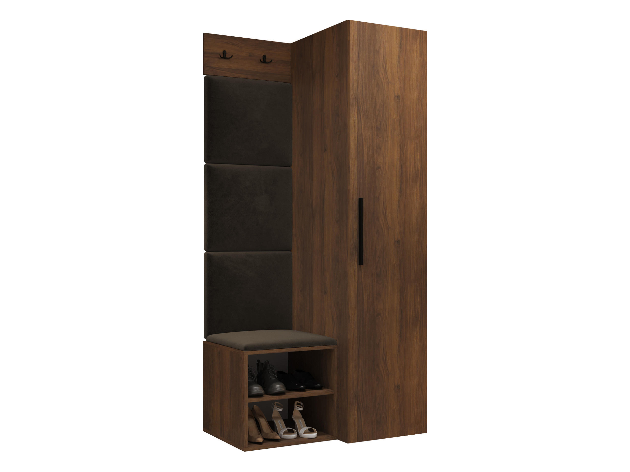 Mirjan24 Garderoben-Set Braun, Nussbaum 40x191x50 cm