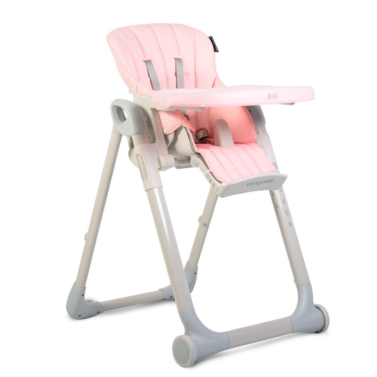 HOCHSTUHL I eat rosa höhenverstellbar, klappbar, doppelter Tisch Fußstütze - Rosa, Metall (80/105cm) - Cangaroo