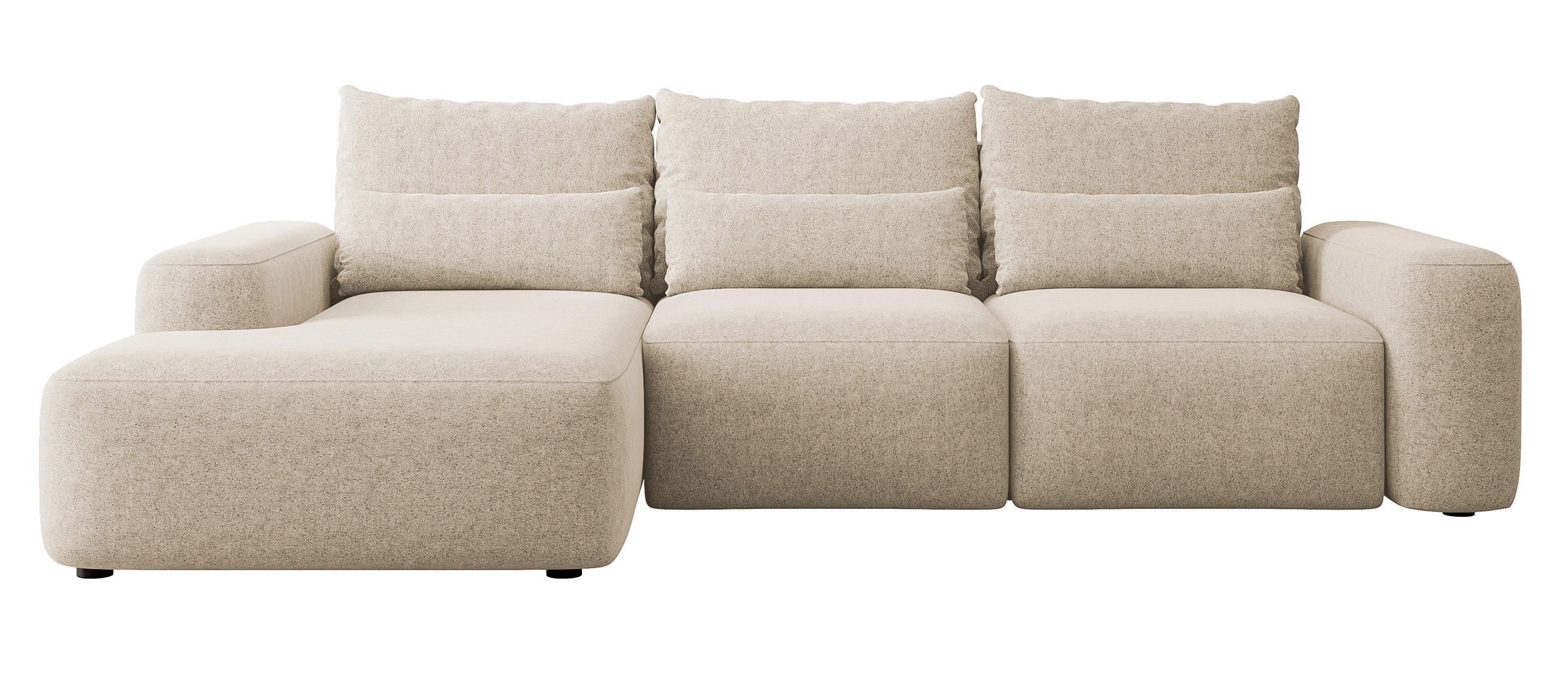 ECKSOFA Carnos Chenille-Bezug in Beige - Beige, Textil (264/162cm) - Selsey