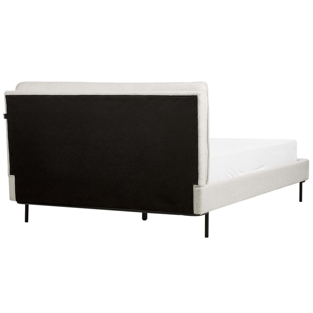 POSTEL s roštem 140/200 cm Bouclé Krémově bílá Corio - krémová, textil (140/200cm) - Beliani