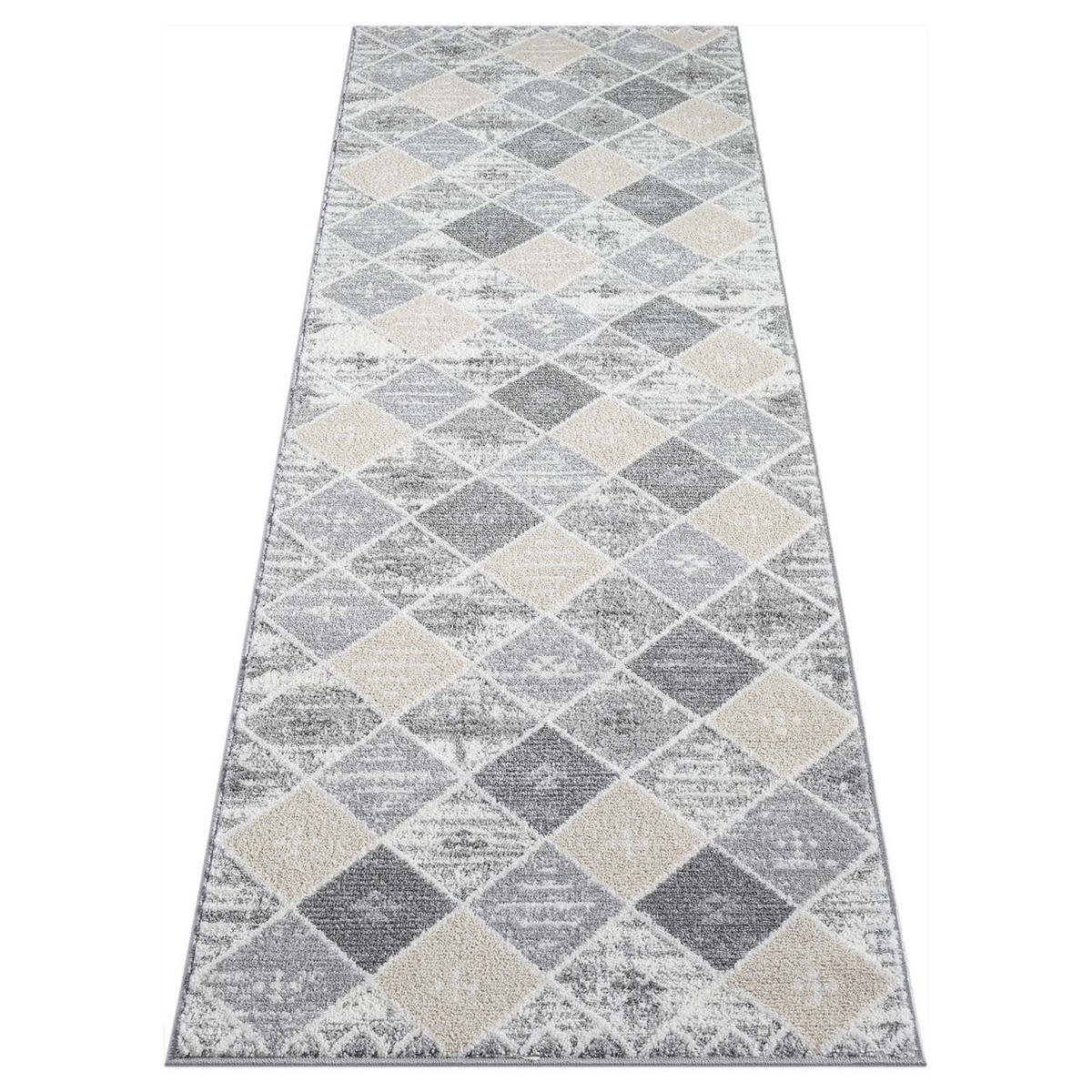 KURZFLOR-TEPPICH Flair 179 Grau 80x300 cm - Grau, Textil (80/300cm) - carpet city