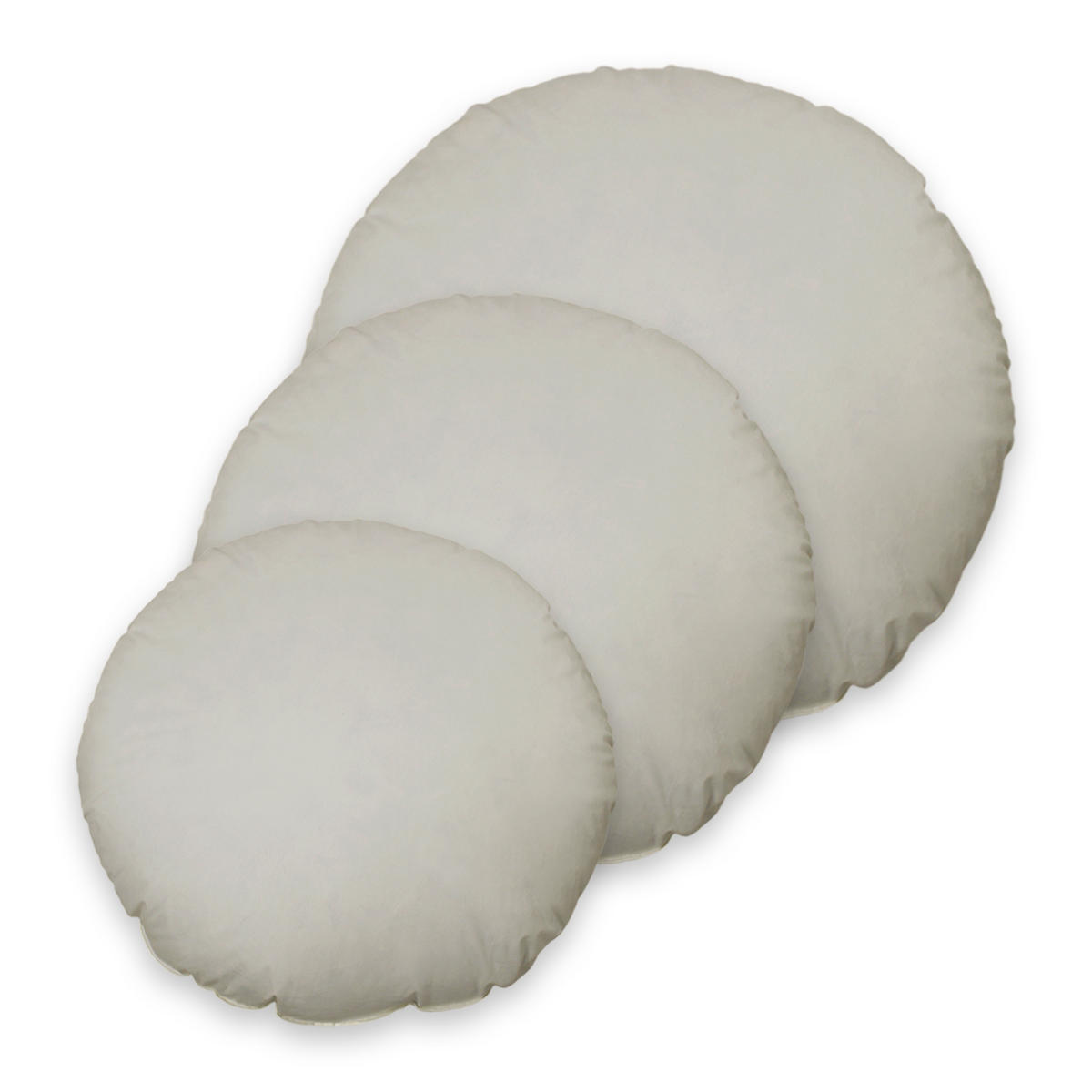 FEDERKISSEN 50 cm rund Baumwolle - Creme, Textil (50/50cm) - TiborTex