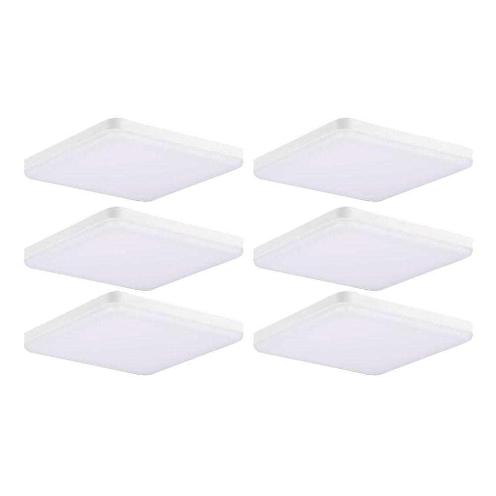 LED DECKENLEUCHTE Einbau Weiß 6er Set - Weiß, Metall (17/17/3.2cm)