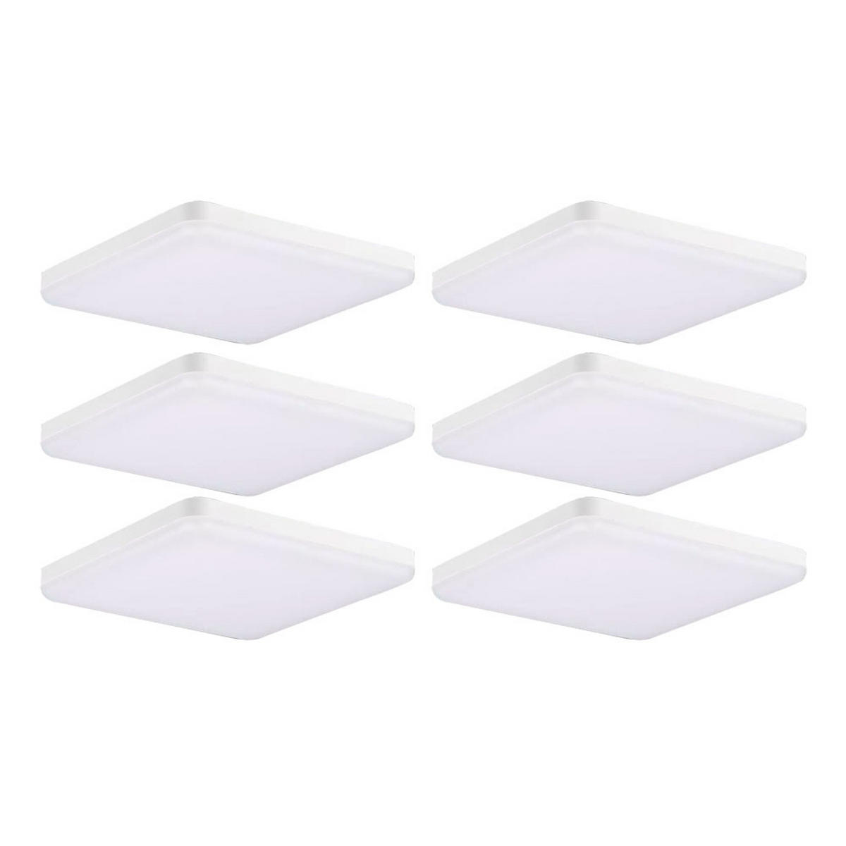 LED DECKENLEUCHTE Einbau Weiß 6er Set - Weiß, Metall (17/17/3.2cm)