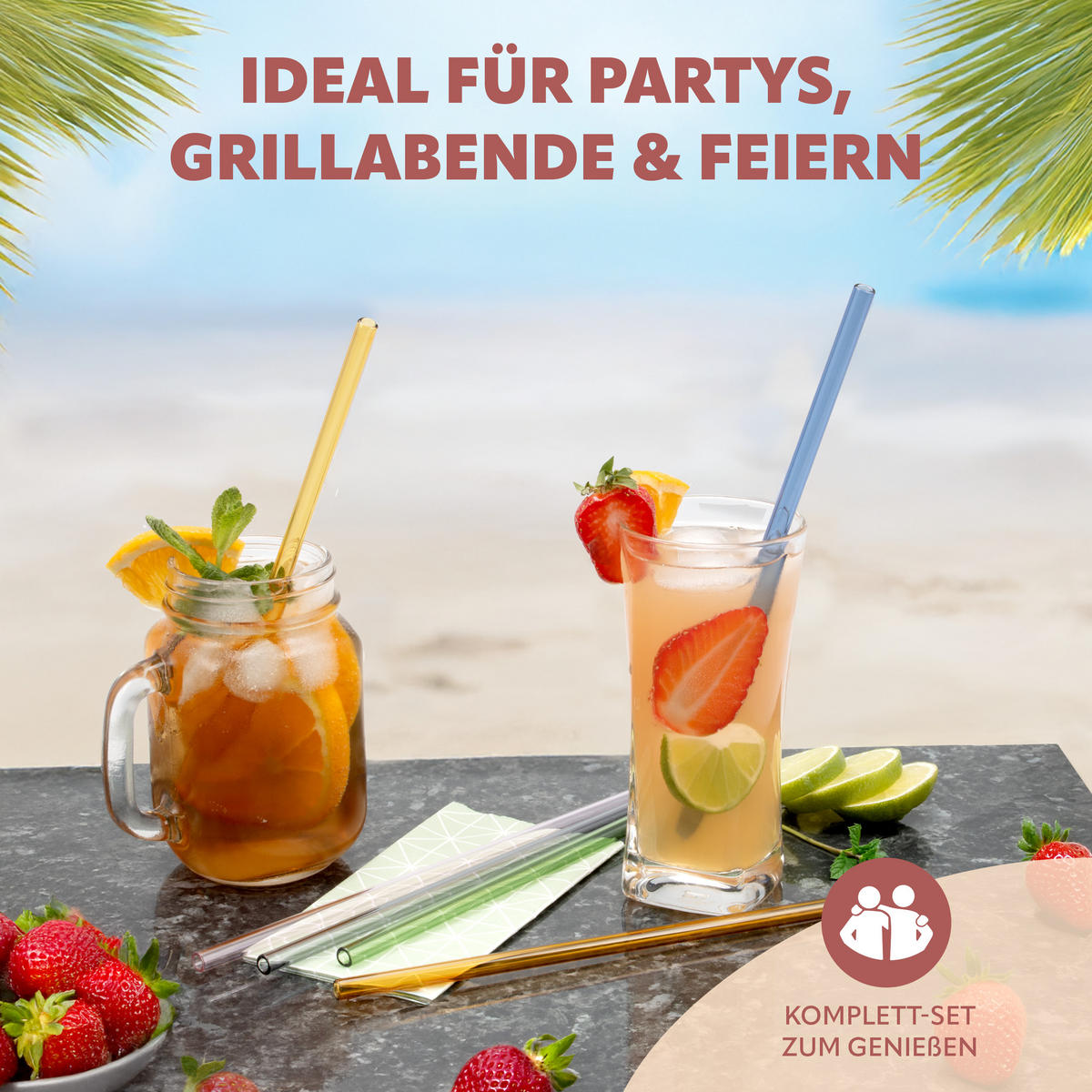 GLAS-TRINKHALME, bunt, Borosilikatglas - Multicolor, Glas (0.8/25cm) - bremermann