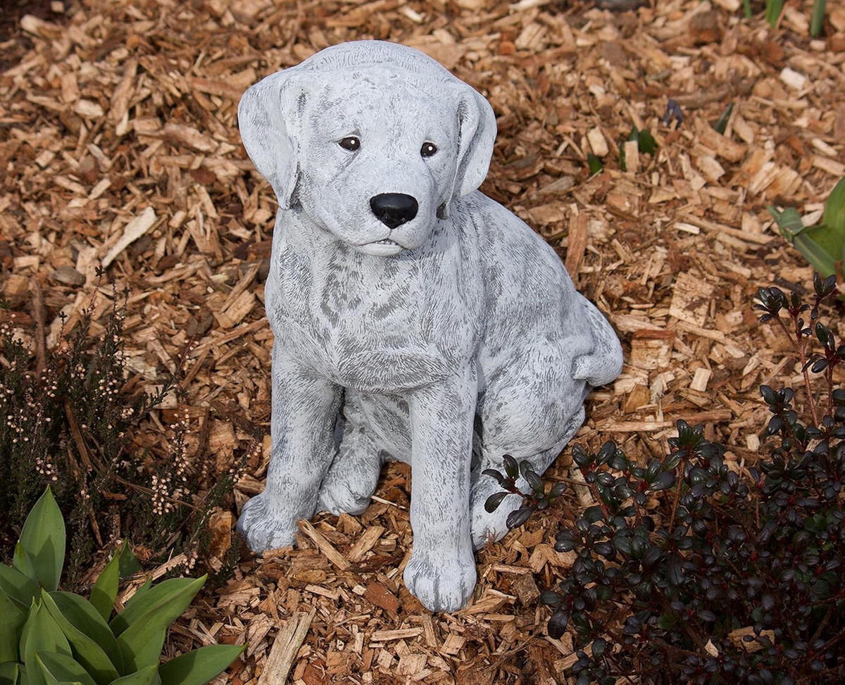 STEINFIGUR großer Labrador, frostfest, massiver Steinguss - Grau, Stein (20/36/30cm) - stoneandstyle