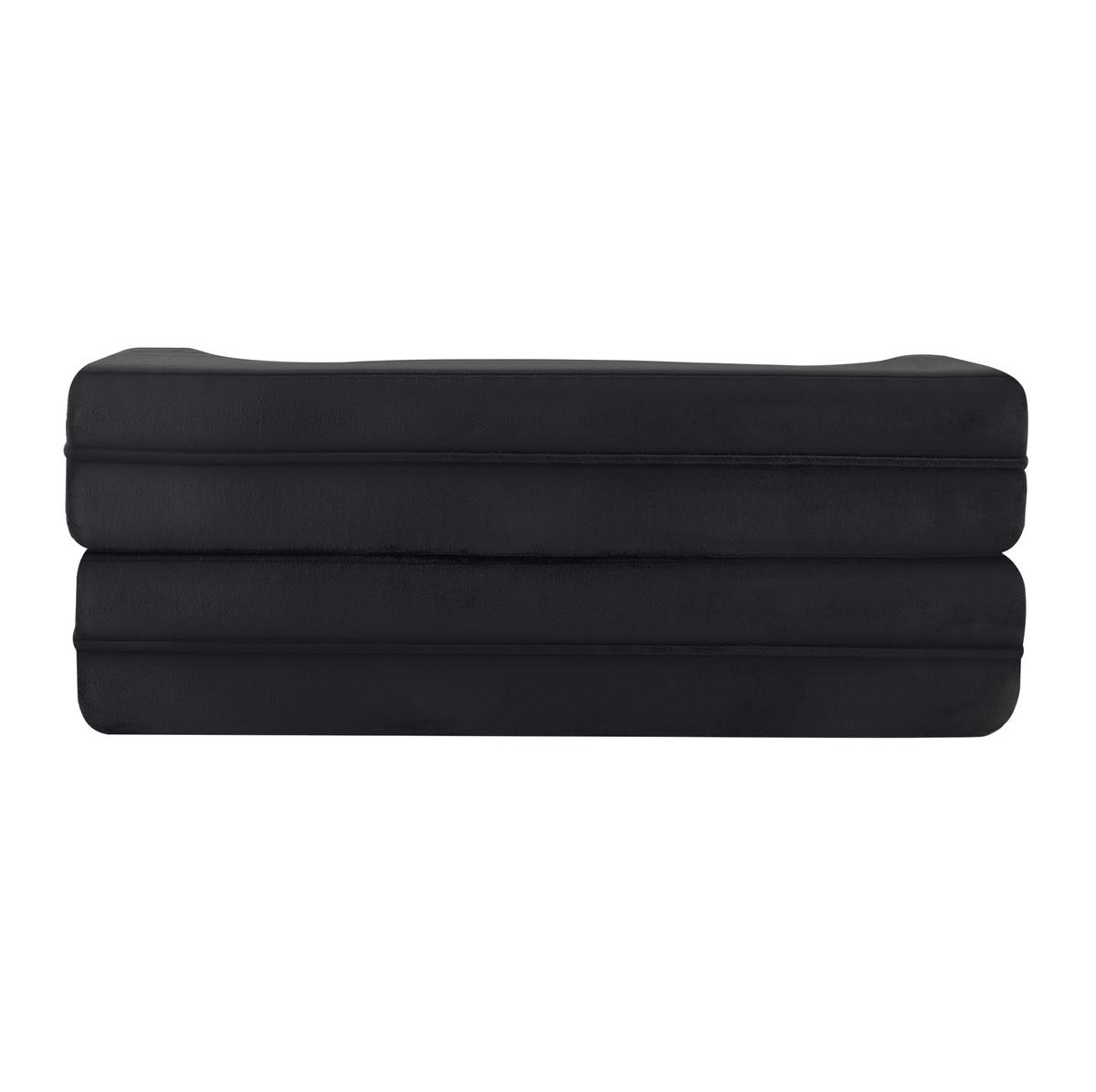SCHLAFSOFA 2-in-1 klappbar mit hochdichter Schaumstoffpolsterung und 2 Kissen, Schwarz - Schwarz, Kunststoff (180/70/55cm) - Redom