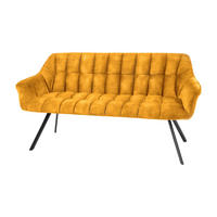 SITZBANK PAPILLON Samt Metall Senfgelb 165 cm - Gelb/Schwarz, Textil/Metall (165/85/65cm) - riess-ambiente