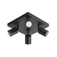 STRAHLER Harold 4-flammig 25/25/14 cm - Schwarz, Metall (25/25/14cm) - Nettlife