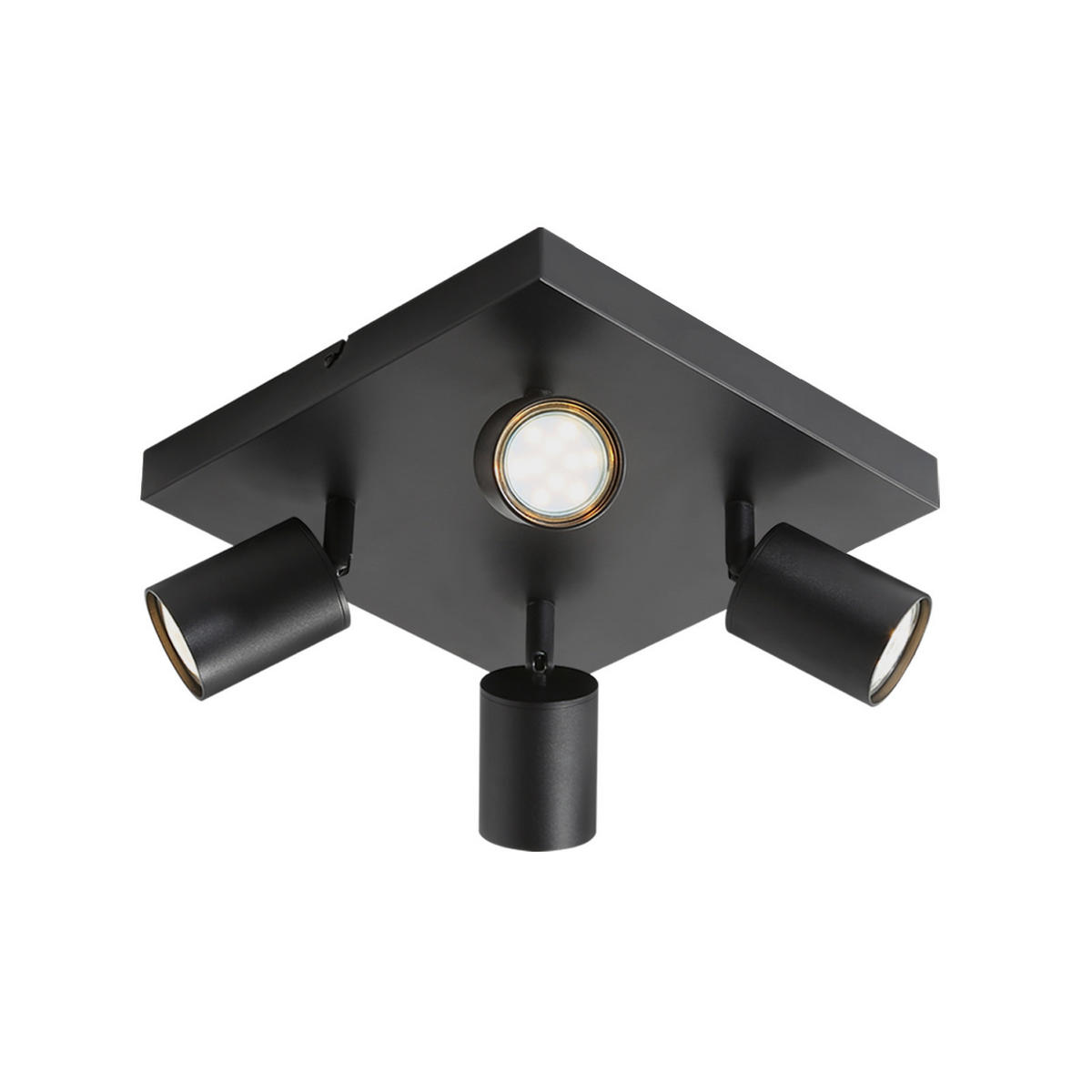 STRAHLER Harold 4-flammig 25/25/14 cm - Schwarz, Metall (25/25/14cm) - Nettlife