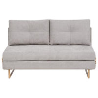 SCHLAFSOFA 3-Sitzer Stoff Grau Jerslev - Hellbraun/Dunkelgrau, Textil (150/87/84cm) - Beliani