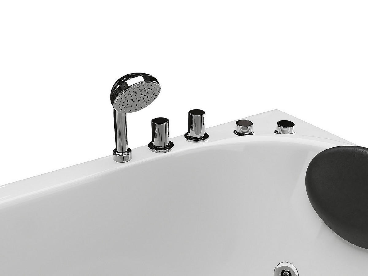 WHIRLPOOLBADEWANNE - 1 Person - acryl - weiß Tabana - Weiß, Kunststoff (160/60/75cm) - Vente-Unique