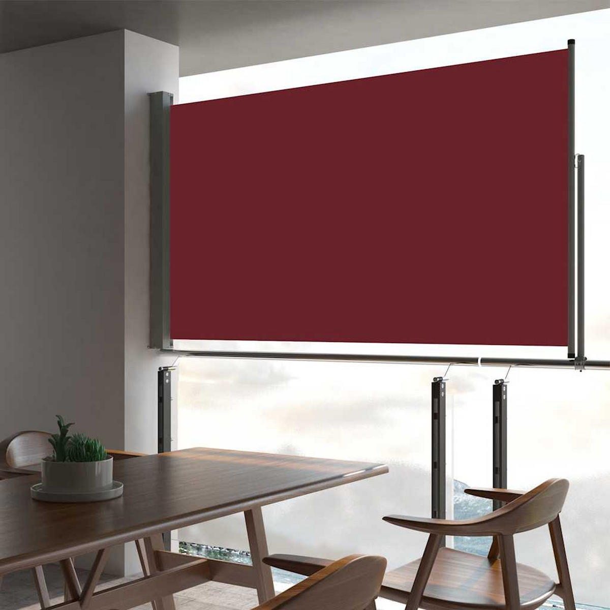 AUSZIEHBARE Seitenmarkise 140 x 300 cm Rot - Rot, Textil (300/140/300cm) - furnicato
