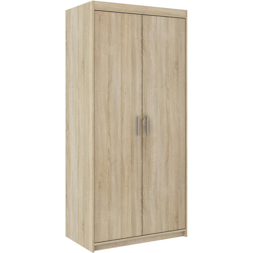 DREHTÜRENSCHRANK Elena mit 2 Türen, ohne Spiegel, Sonoma Eiche - Sonoma Eiche, Holzwerkstoff (90/190/53cm) - Beautysofa