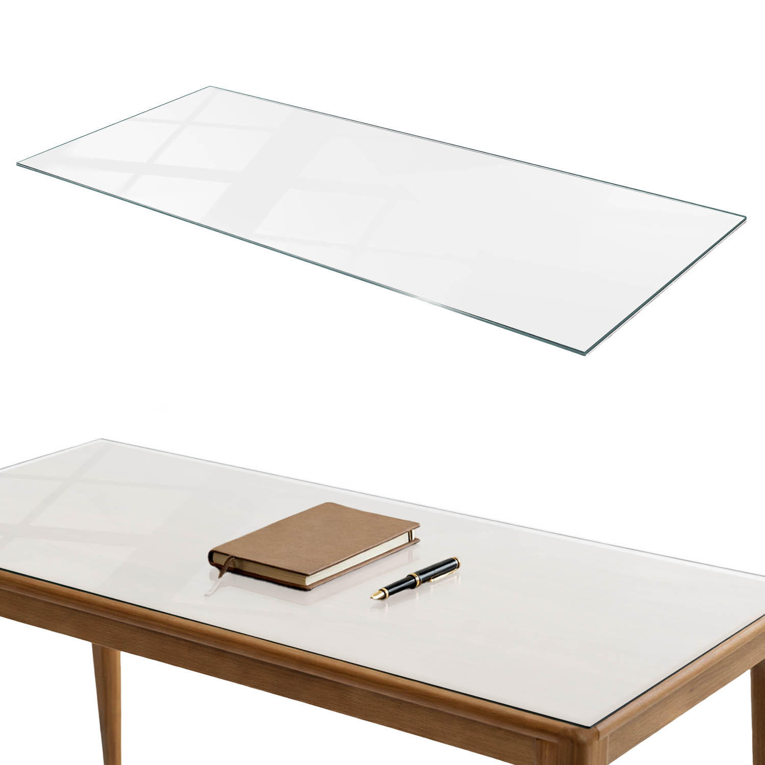 TISCHPLATTE 125x50 cm Farbe Weiß, glatt - Weiß, Glas (125/50/0.4cm) - TULUP