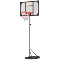 BASKETBALLKORB DE-10456 höhenverstellbar 210-260 cm Rot - Rot, Metall (53/82cm) - ComfortXL