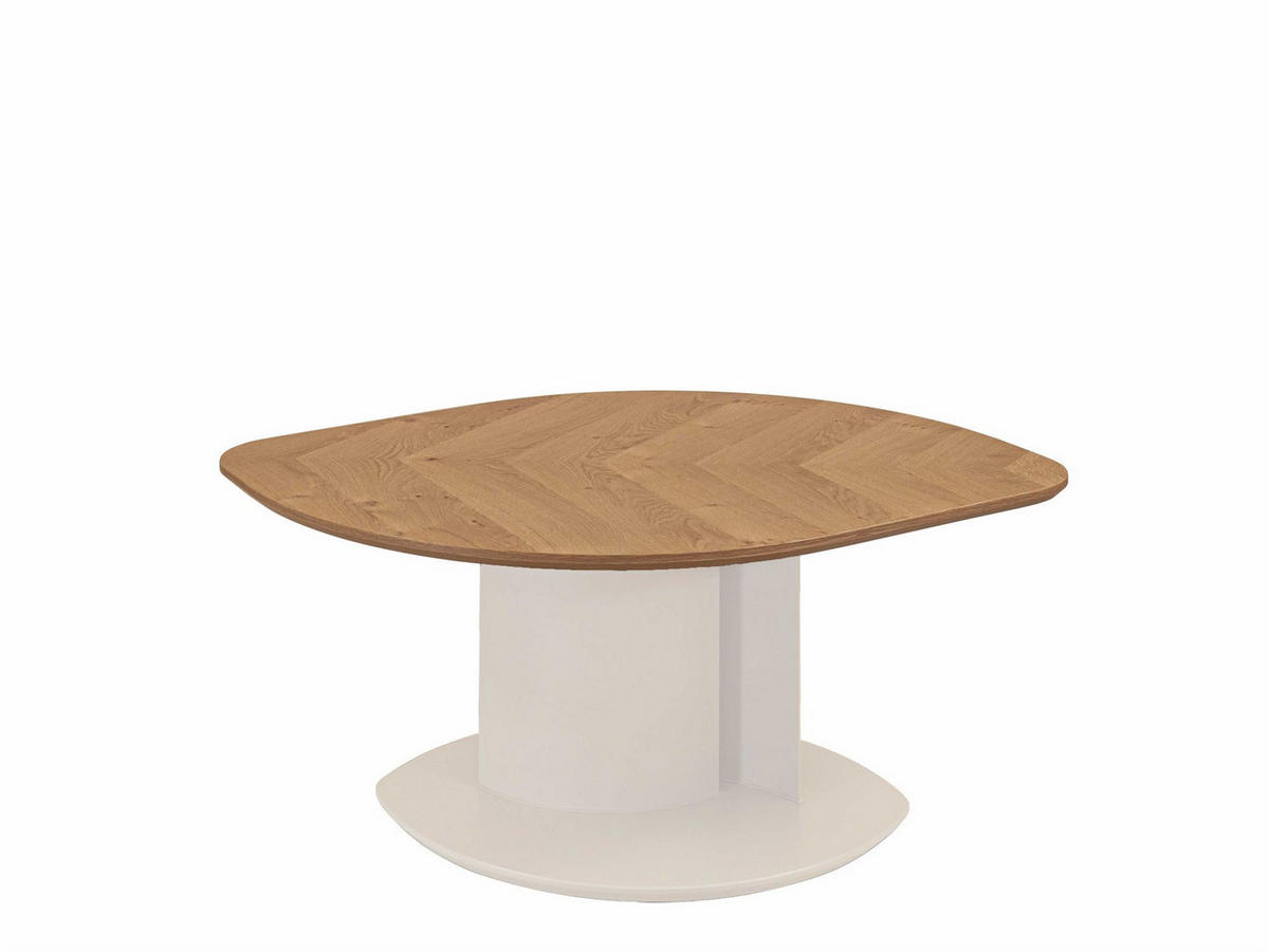 COUCHTISCH höhenverstellbar Cinzia 106x47x70 Echtholz Wildeiche/Weiß - Wildeiche/Weiß, Holz (106/70/70cm) - 58aufmkessel