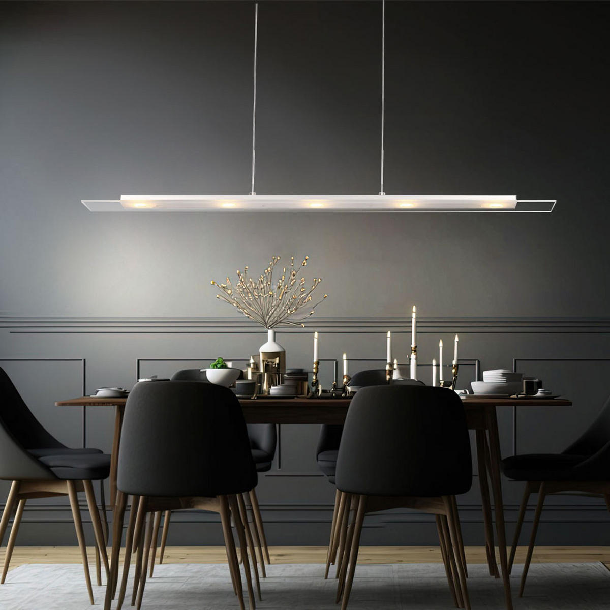 LED HÄNGELEUCHTE TASHA Weiß Matt - Weiß, Metall (95/9/150cm) - Globo Lighting