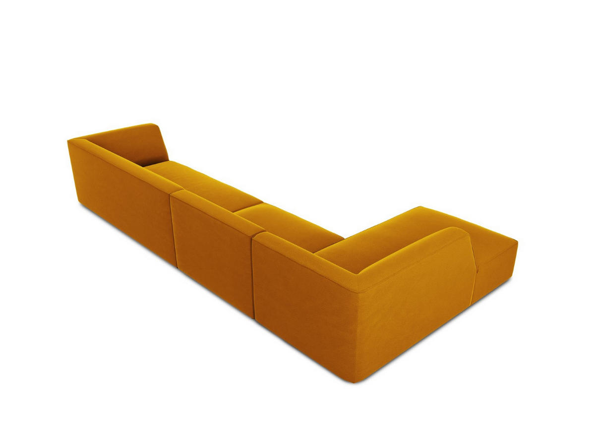 ECKSOFA links Ruby aus Samt gelb 5 Sitzplätze - Gelb, Textil (180/366cm) - Micadoni