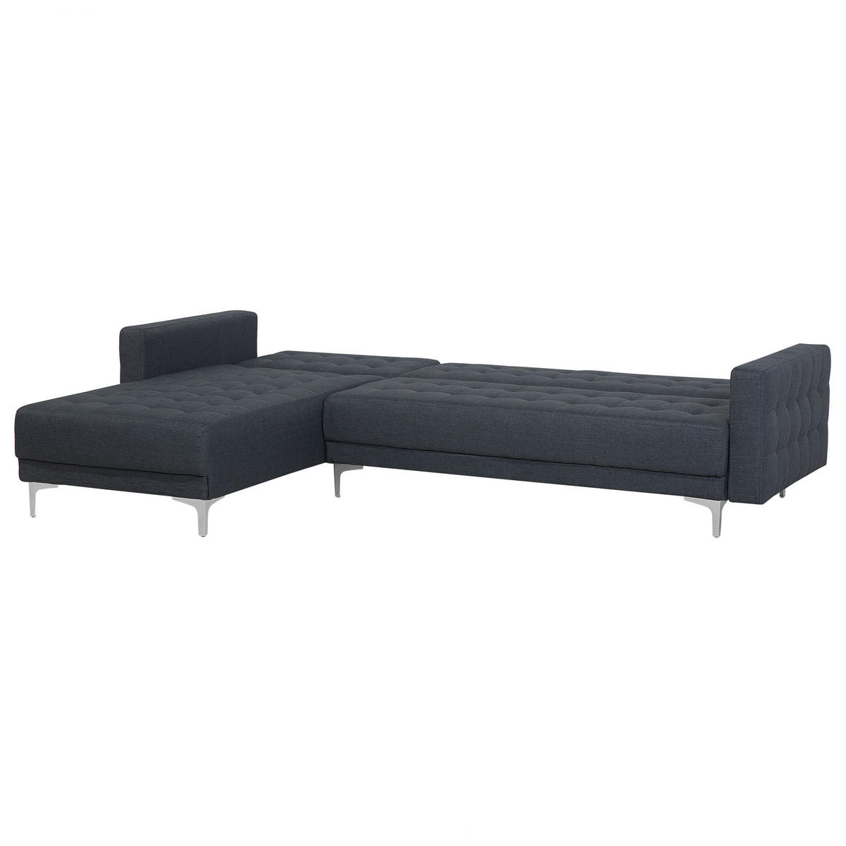 4-SITZER-ECKSOFA Polyester Grau linksseitig Aberdeen - Dunkelgrau, Textil (267/168cm) - Beliani
