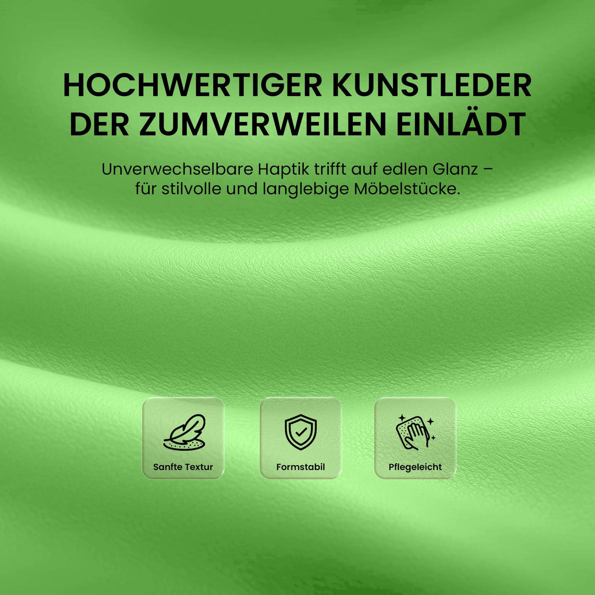 SCHWINGSTUHL 2er Set Lederlook Grün - Grün, Textil/Metall (55/88/60cm) - CLP