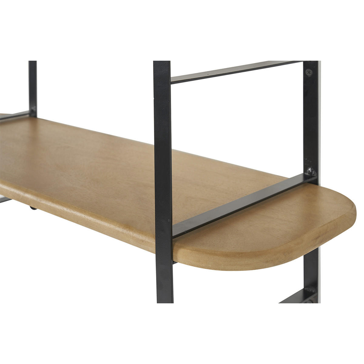 WANDREGAL Massives Mangoholz Schwarzes Metall B70 cm AKINA - Eiche Bianco, Holz (25/60/70cm) - Miliboo