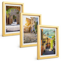 BILDER SET 3er Set - 20x30 cm Goldrahmen - Charmante Steinstraßen - Goldfarben, Kunststoff (20/30cm) - TULUP