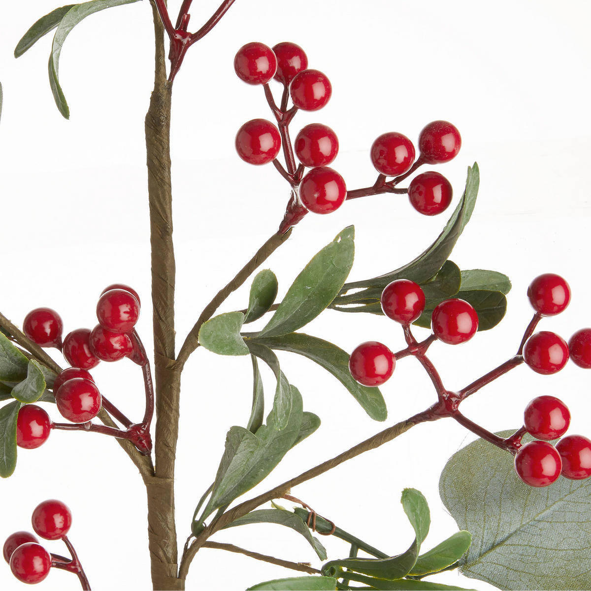 KUNSTZWEIG Florista mit Beeren und Eukalyptus - Grün, Kunststoff (70cm) - Butlers