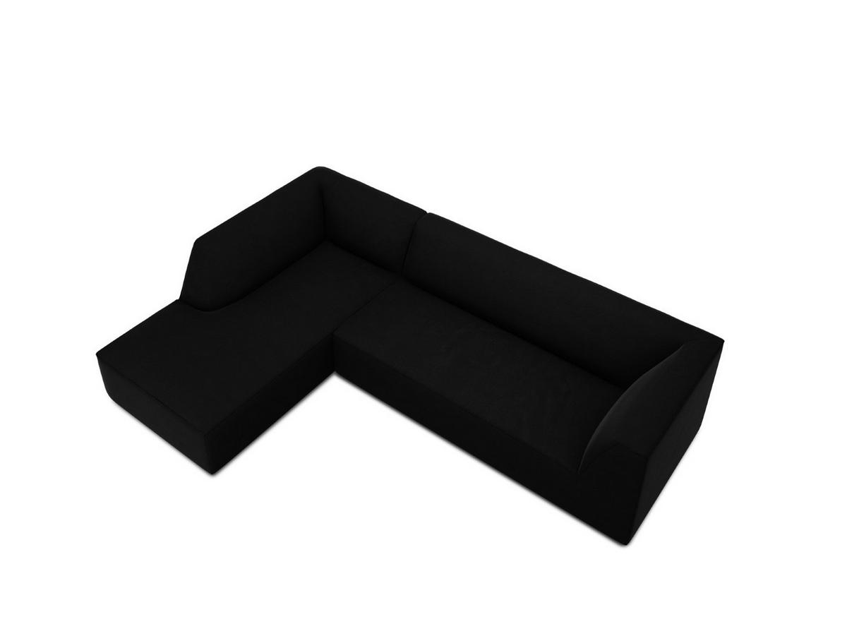 ECKSOFA links Ruby aus Samt schwarz 4 Sitzplätze - Schwarz, Textil (180/273cm) - Micadoni