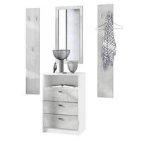 GARDEROBE Pino Beton Oxid Optik - Hellgrau, Holzwerkstoff (135/190/36cm) - Vladon
