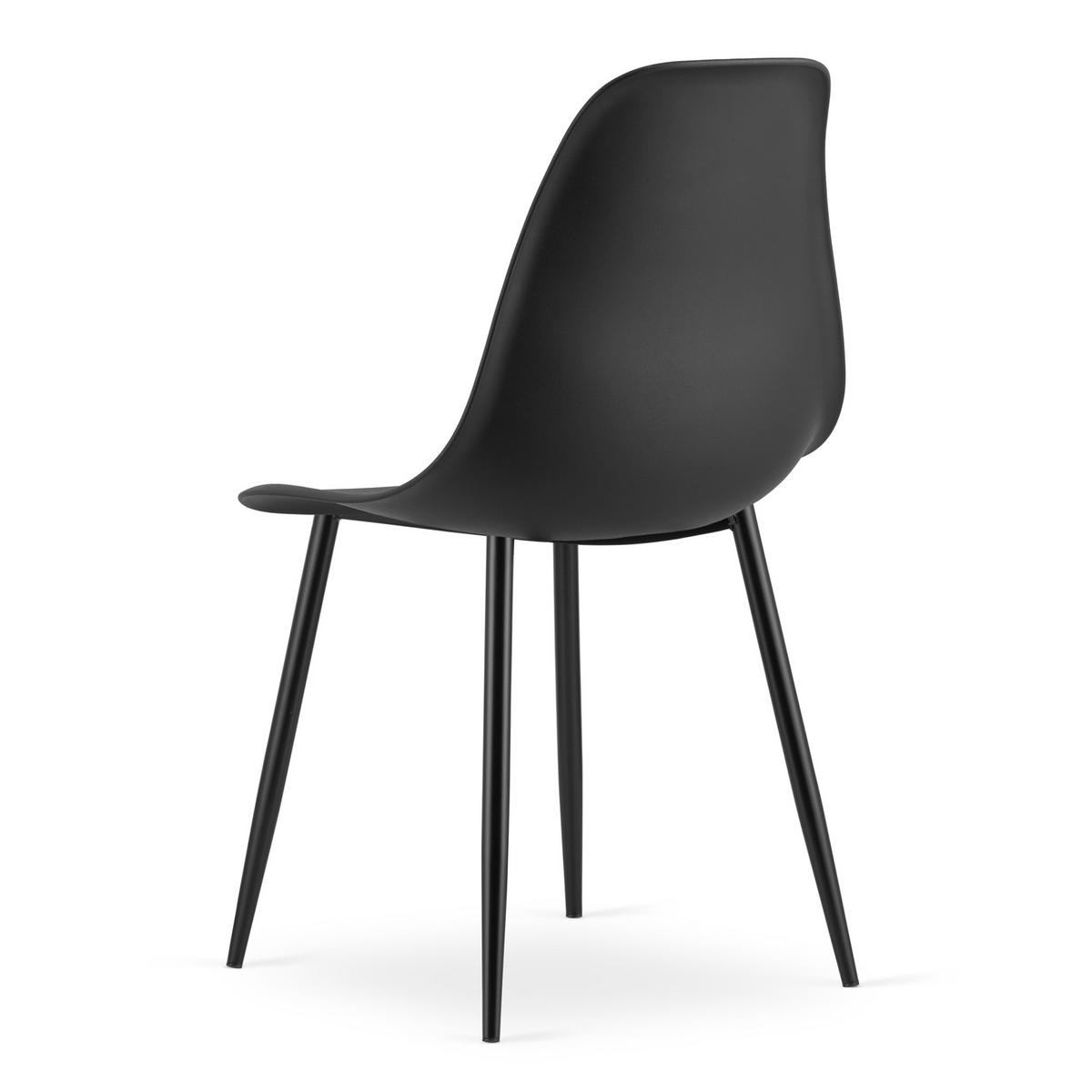 ESSZIMMERSTUHL 4-er Set KALEO schwarzer Sitz, schwarze Beine - Schwarz, Kunststoff (46/84/51cm) - Valora