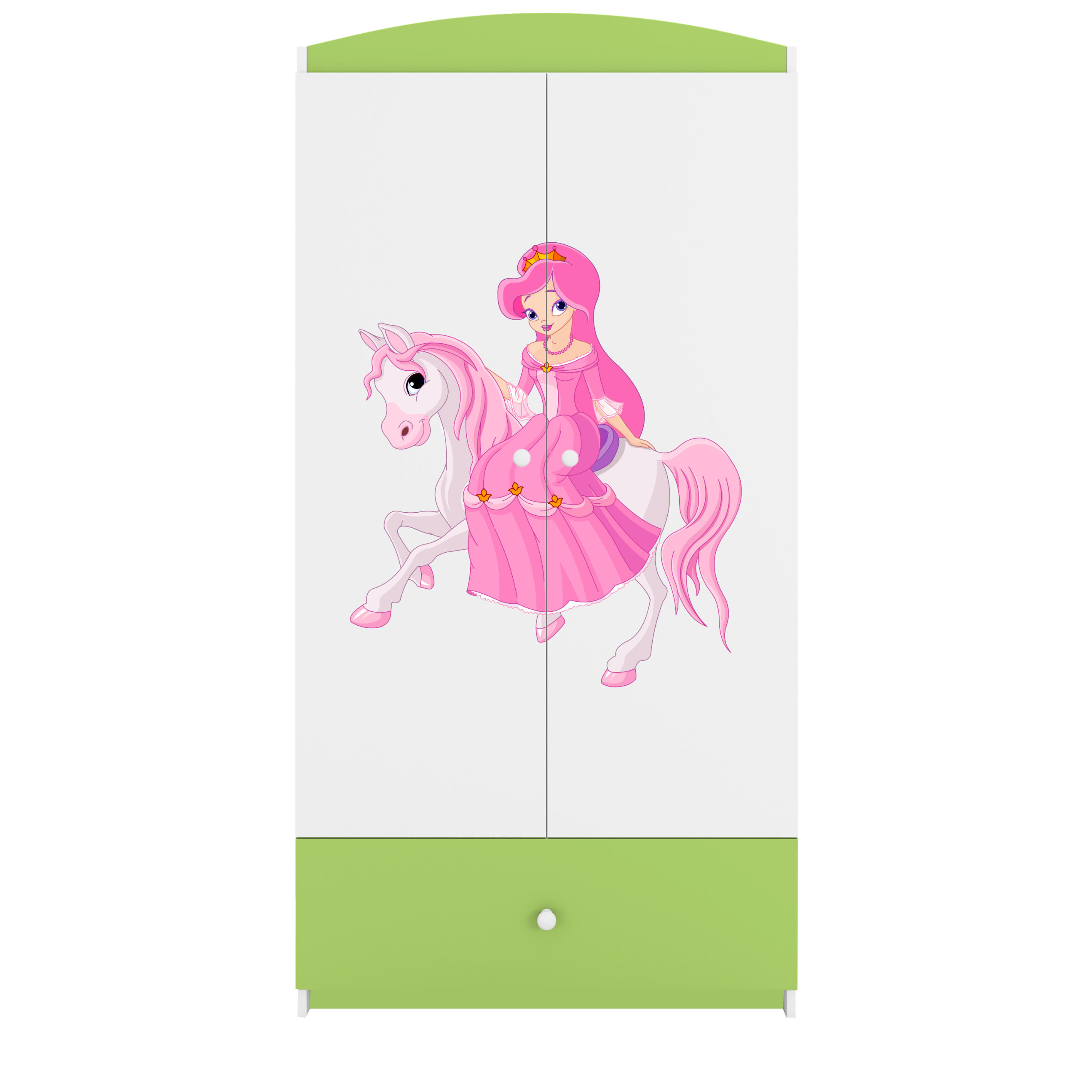 KINDERKLEIDERSCHRANK Prinzessin II - Grün, Holzwerkstoff (90/175/52cm) - RAUMHIRSCH FURNITURE