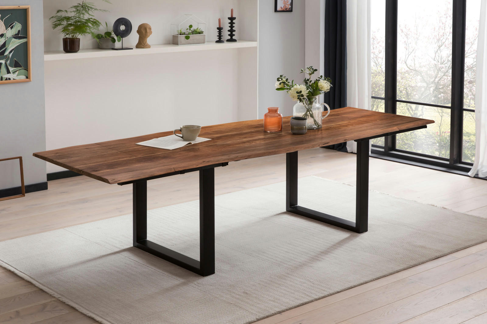 ESSTISCH ADINA - Schwarz/Braun, Holz/Metall (90/180/76cm) - SAM