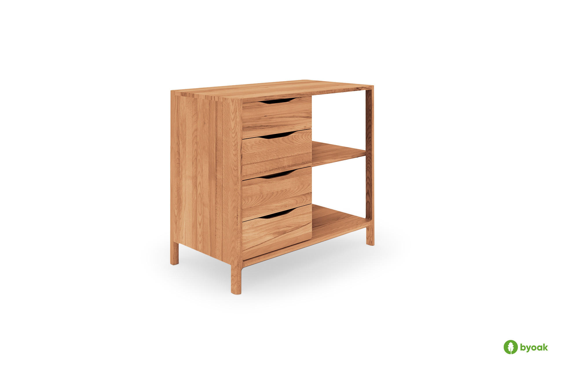 KOMMODE PAUL Kernbuche - Kernbuche, Holz (80/80/50cm) - byoak