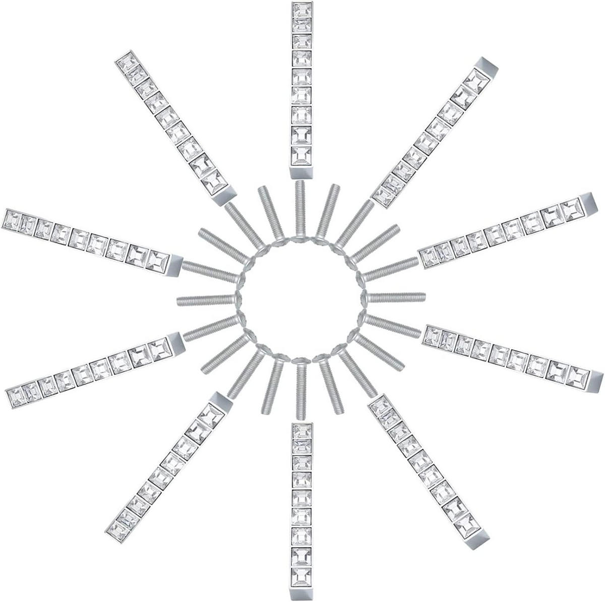 SCHRANKKNOPF Kristall 1er-Set - Silberfarben, Metall (2.4/1.4/10.7cm)