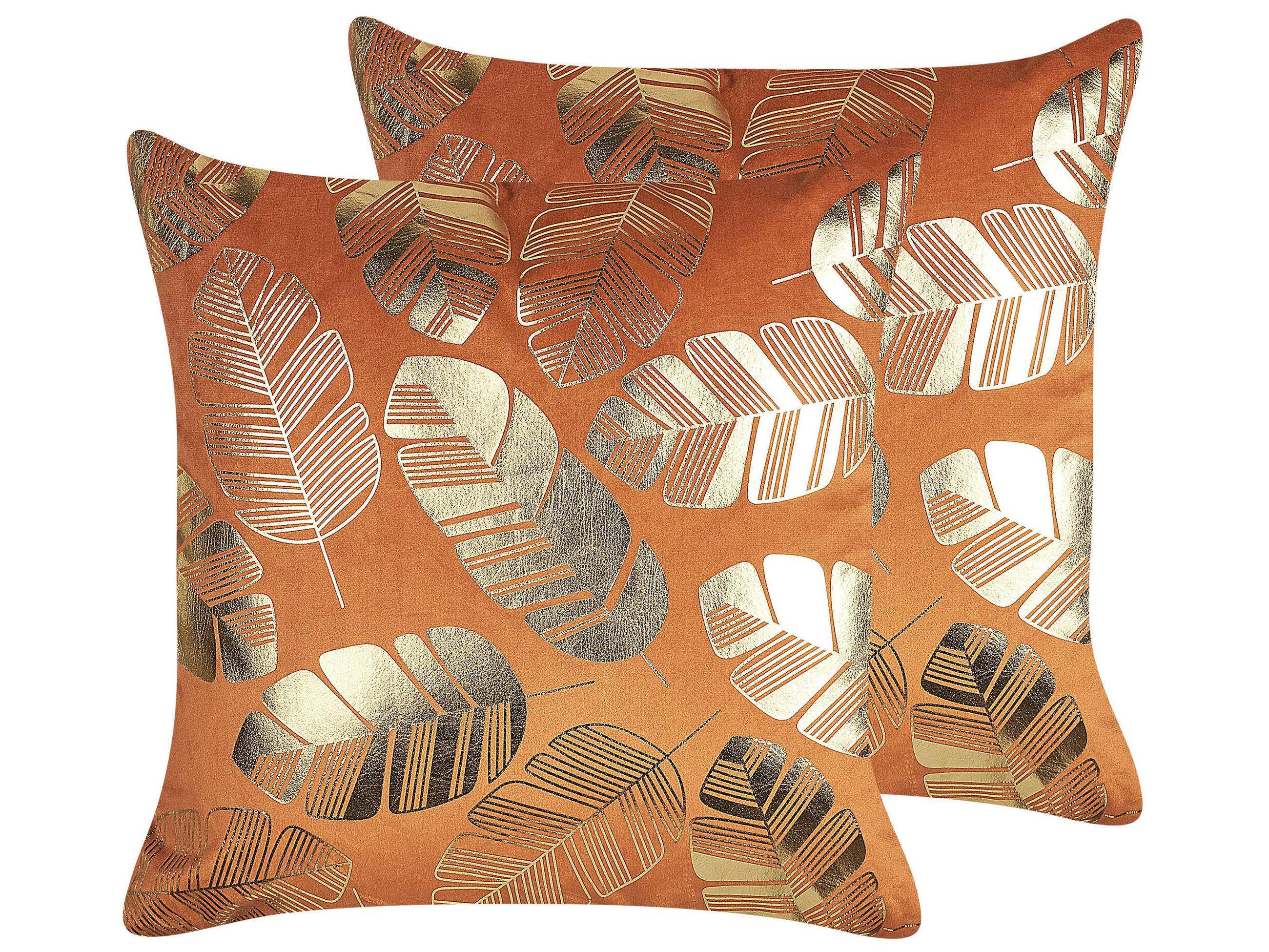 DEKOKISSEN 2er-Set Orange 45/45 cm Sunflower - Orange, Textil (45/45cm) - Beliani
