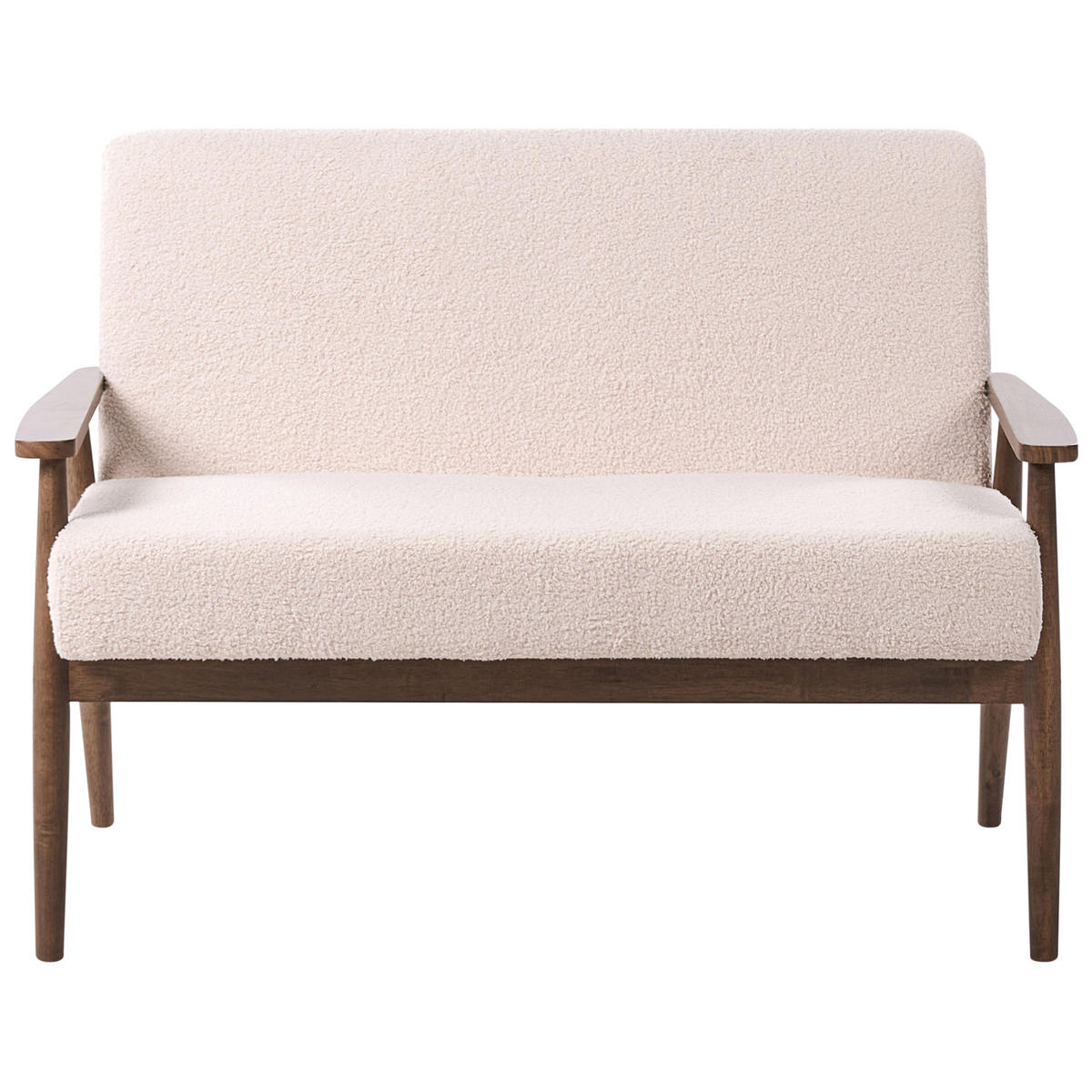 POHOVKA 2-místná Bouclé Tmavě hnědá/Béžová Esrum - tmavě hnědá, textil (111/79/72cm) - Beliani