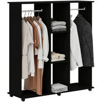 KLEIDERSCHRANK Schwarz 1 Stück - Schwarz, Holz (40/128/120cm) - GiPP