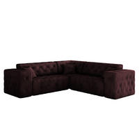 CORNER LUX, Gesteppt, Stoff Whisper, Rotwein - Weinrot, Holz/Textil (246/246cm) - Kaiser Möbel