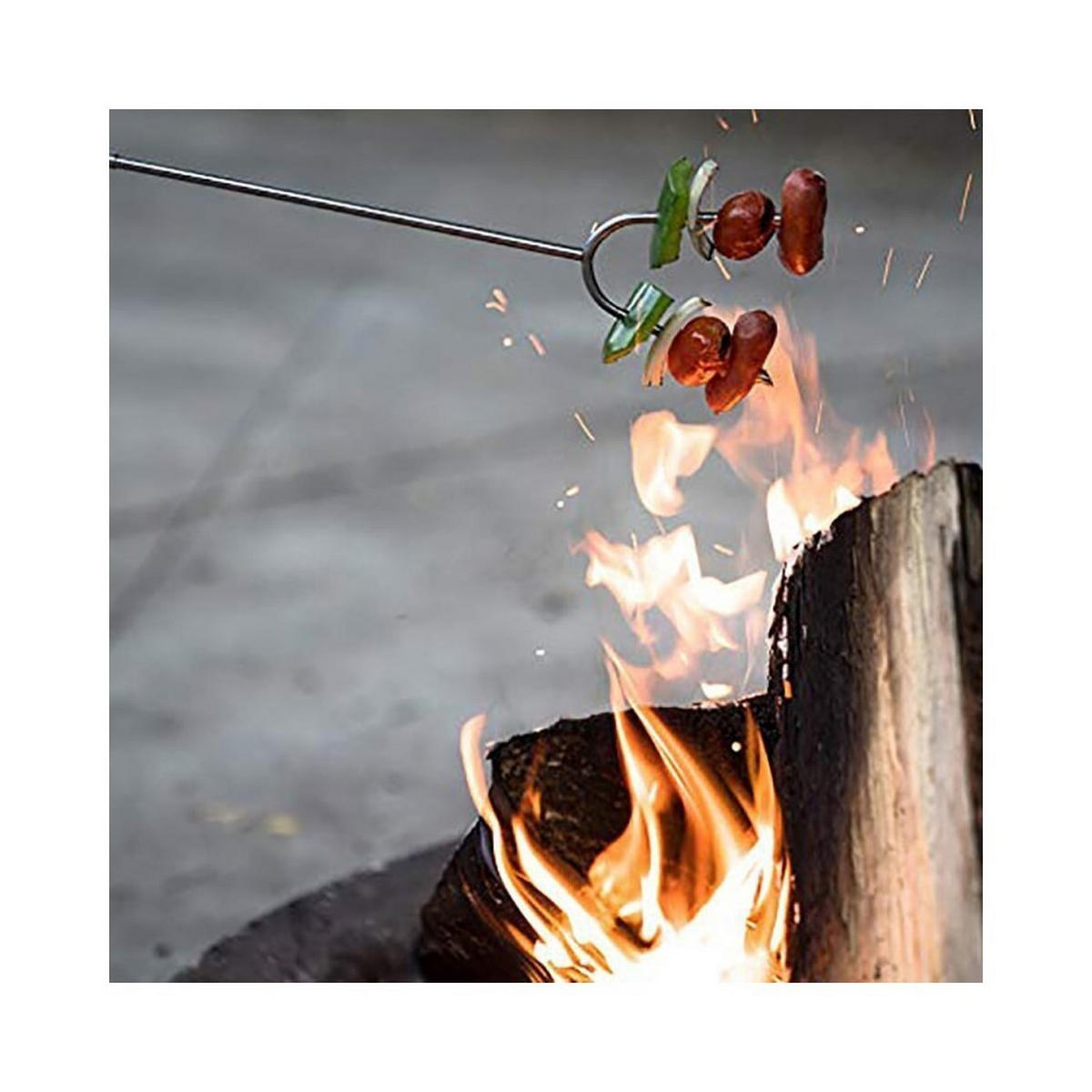 GRILLGABEL Silber 115/8/1 cm HW239 - Silberfarben, Metall (115cm) - Alpenburg