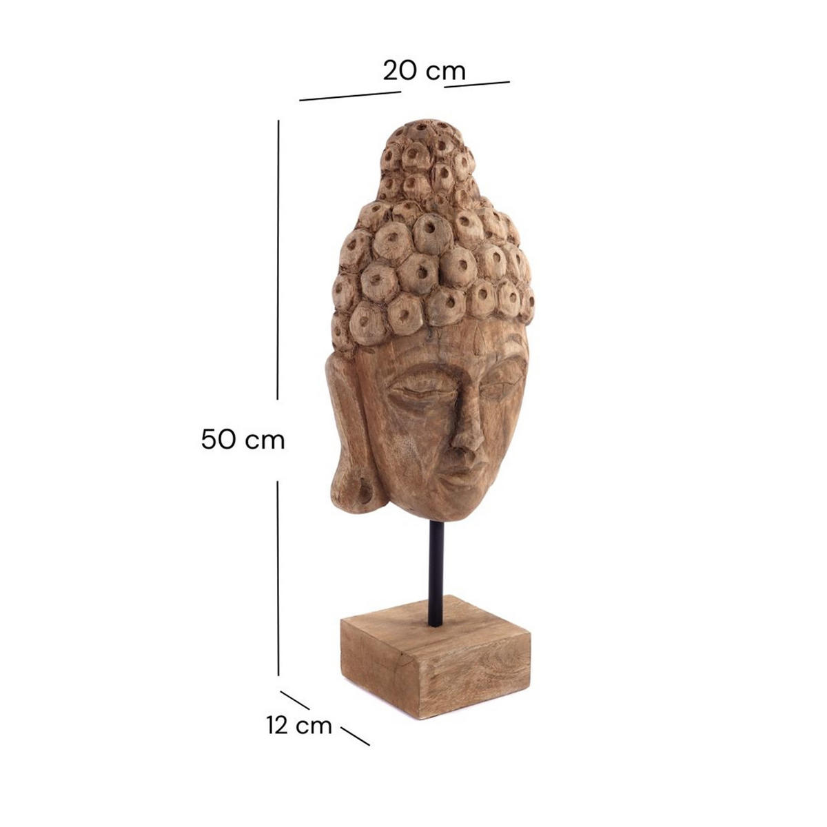 SKULPTUR Buddha Bali Mangoholz, auf Sockel naturfarben - Naturfarben, Holz (20/49/19cm) - CREEDWOOD