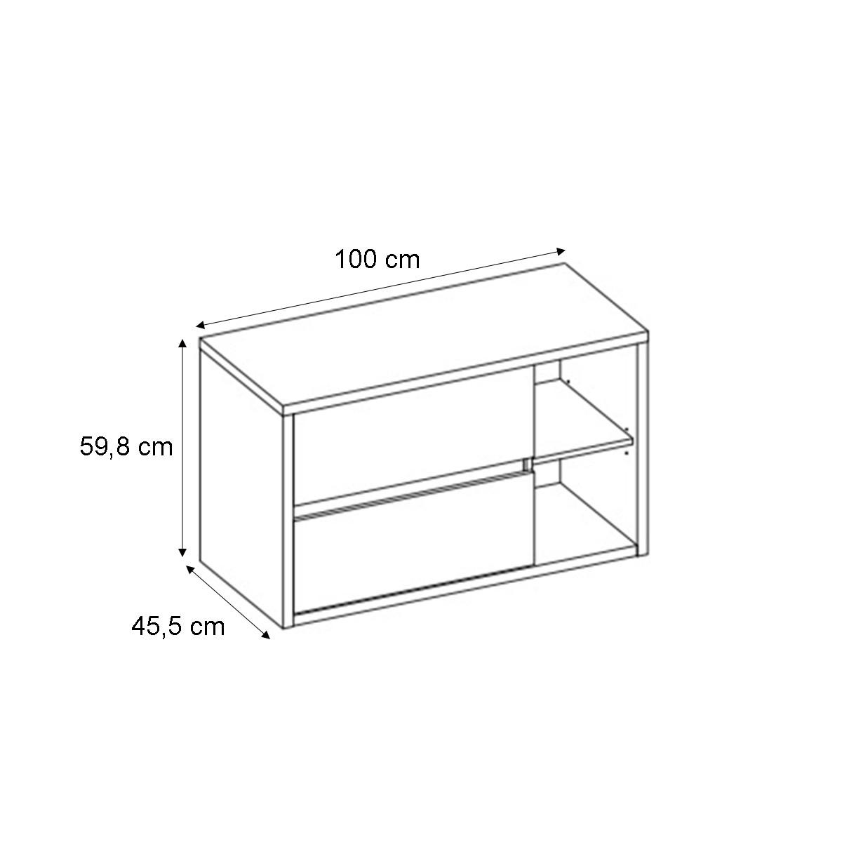 WASCHTISCHUNTERSCHRANK 100cm Rigel Holz und Anthrazit - Braun, Holzwerkstoff (100/60/45.5cm) - Petits-meubles