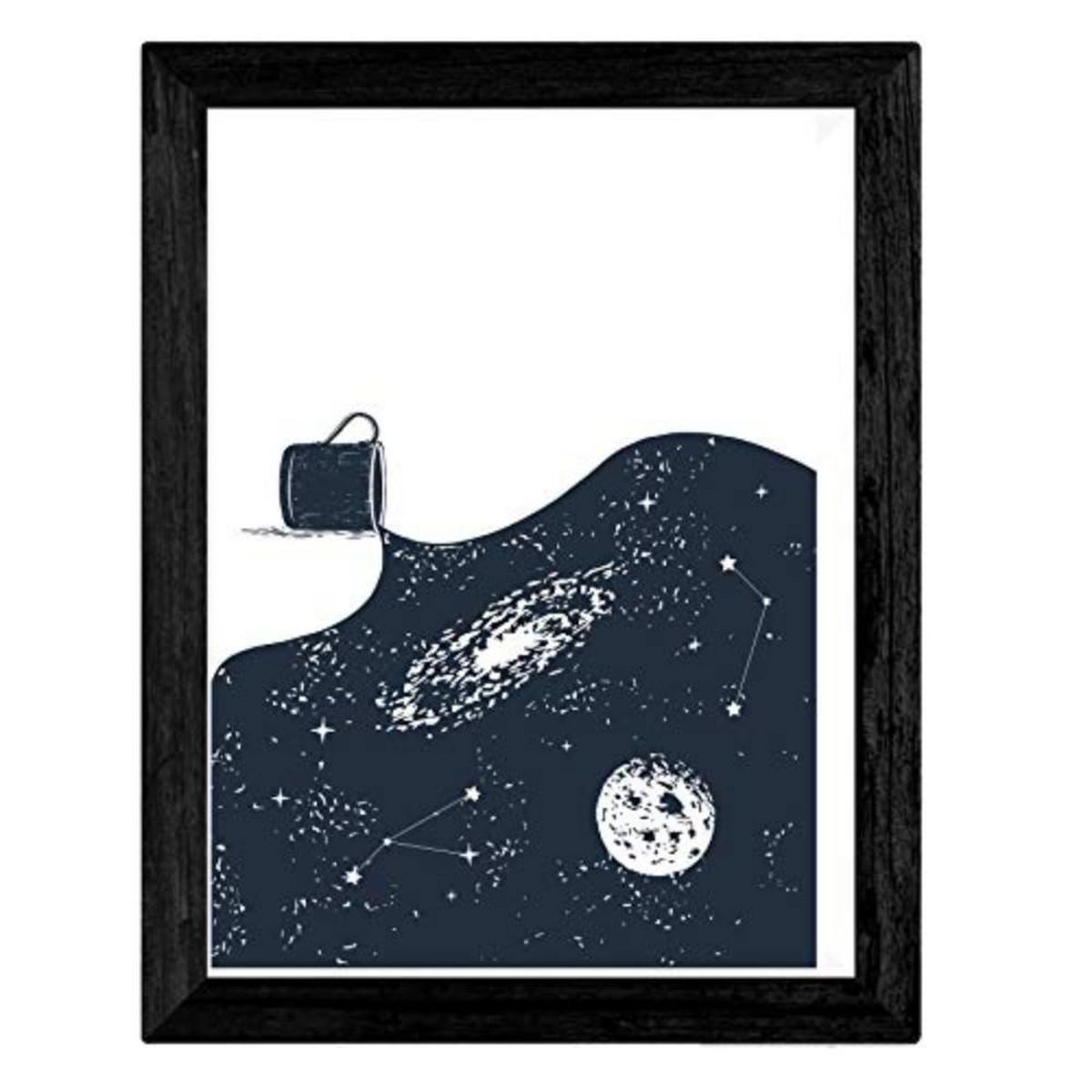 POSTER Set mit 4 Beginn des Erdraums A4 Schwarzer Rahmen - Schwarz, Papier (29.7/3cm) - Nacnic