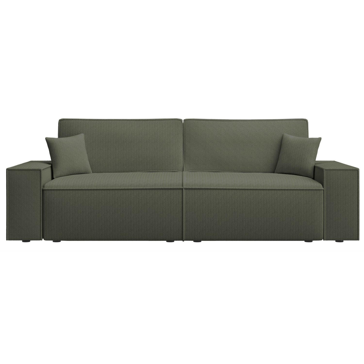 SOFA Farese Salbeigrün mit Cordbezug - Hellgrün, Textil (257/85/102cm) - Selsey
