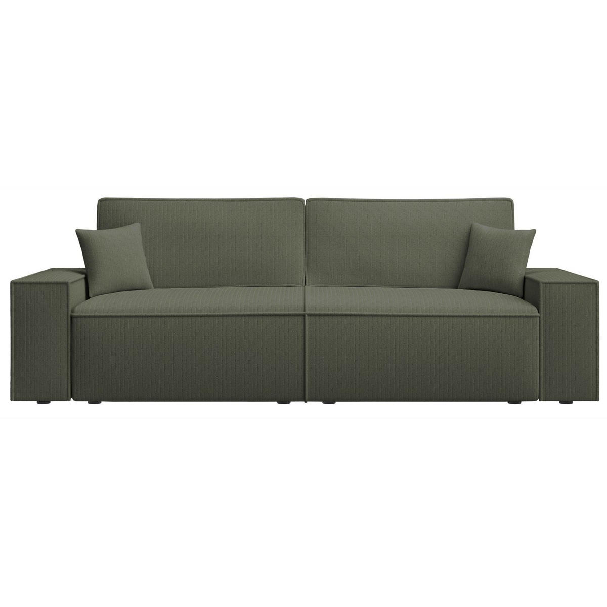 SOFA Farese Salbeigrün mit Cordbezug - Hellgrün, Textil (257/85/102cm) - Selsey