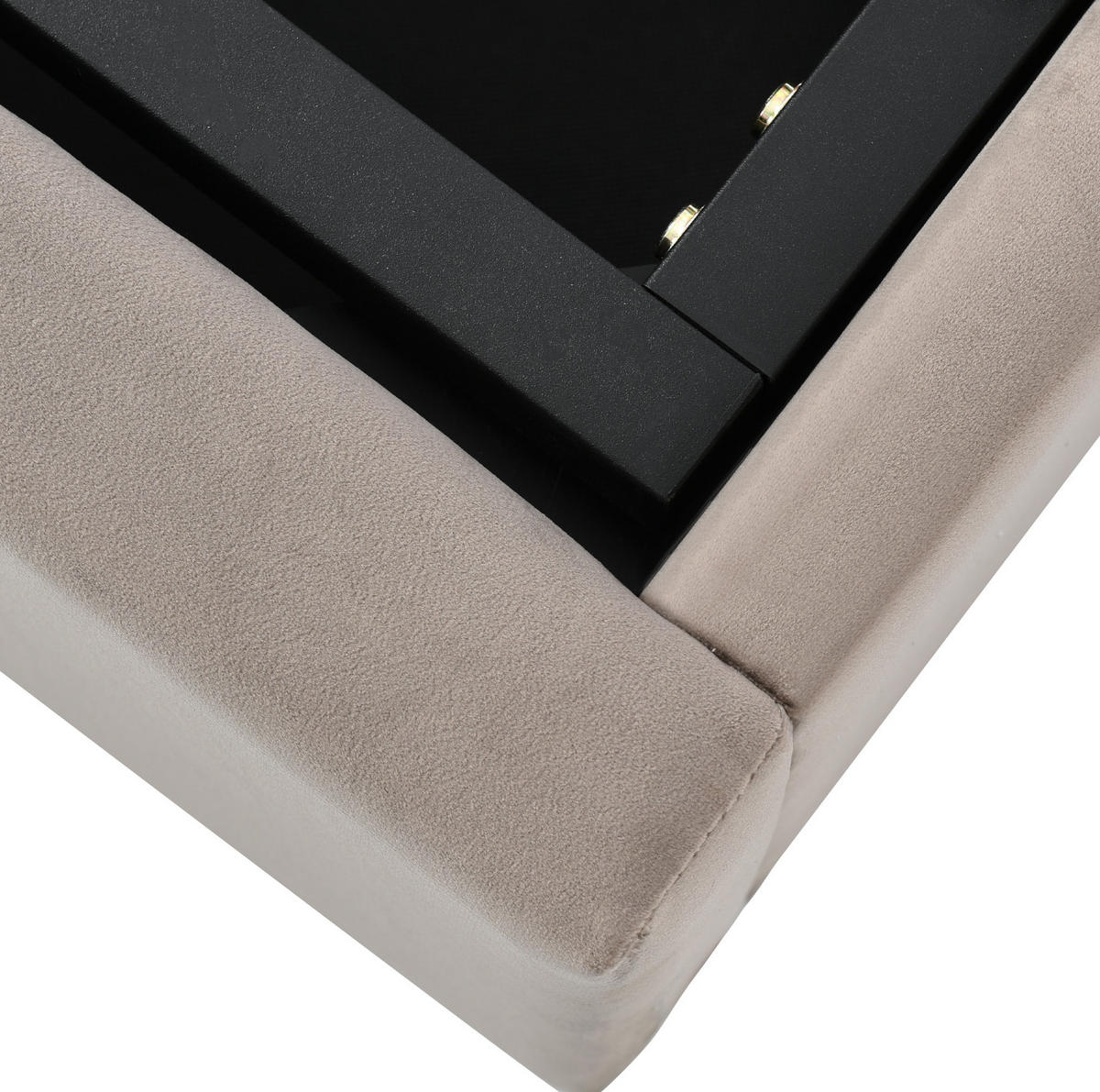 POLSTERBETT 90/200 cm Hellgrau aus Samt mit Bettkasten - Hellgrau, Textil (90/200cm) - OKMYHOME