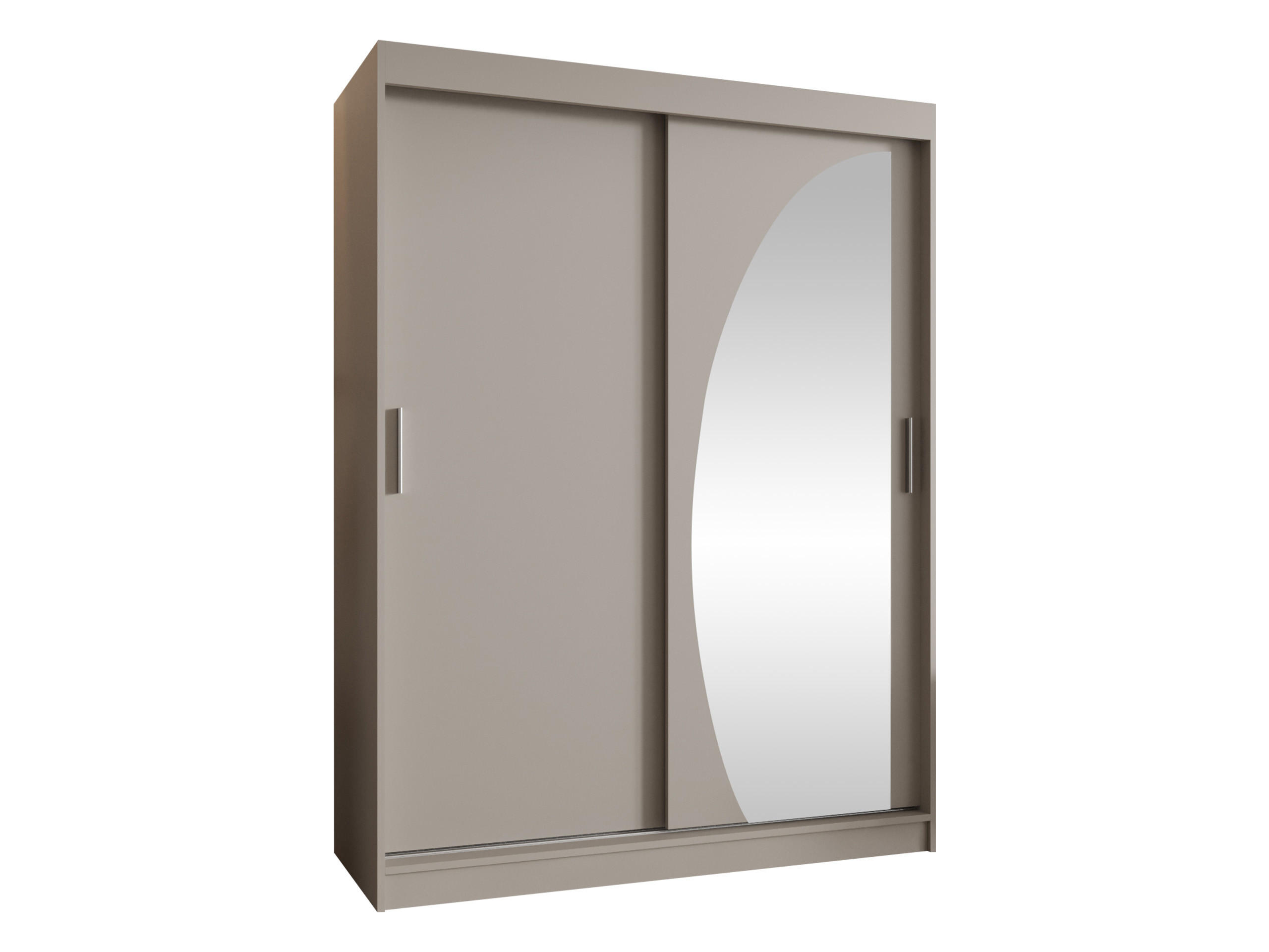 SCHWEBETÜRENSCHRANK Wika 150 cm - Kaschmir/Silberfarben, Holzwerkstoff/Kunststoff (150/200/62cm) - MIRJAN24