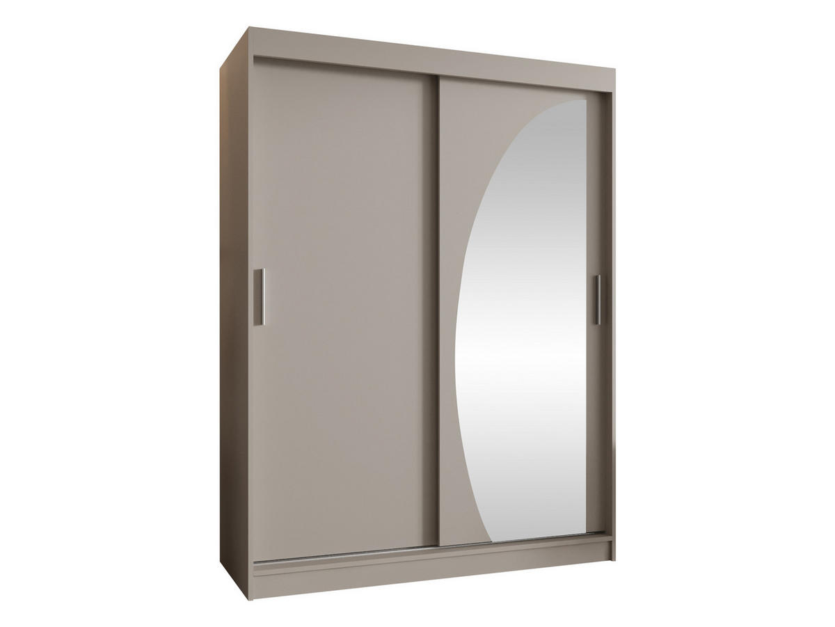 SCHWEBETÜRENSCHRANK Wika 150 cm - Kaschmir/Silberfarben, Holzwerkstoff/Kunststoff (150/200/62cm) - MIRJAN24