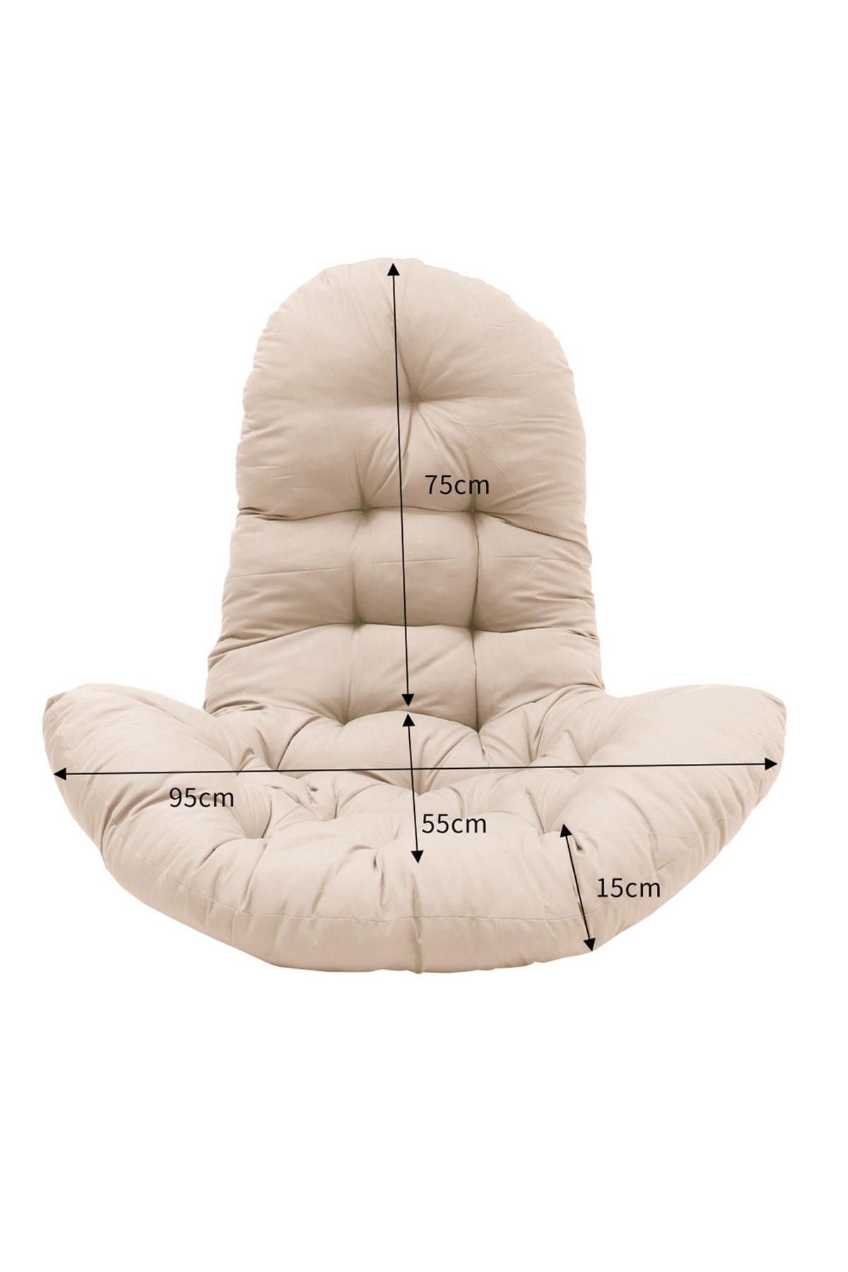 HÄNGESESSEL-KISSEN aus Polyester Baumwolle mit dicker Polsterung - Beige, Textil (55/95cm) - Livingandhome