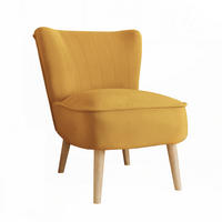 SESSEL DANTE 67/76/76 cm, Samtstoff Gelb - Gelb/Buchefarben, Holz/Textil (67/76/76cm) - Idohome